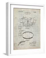 PP219-Antique Grid Parchment Football Shoulder Pads 1925 Patent Poster-Cole Borders-Framed Giclee Print