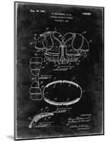 PP219-Black Grunge Football Shoulder Pads 1925 Patent Poster-Cole Borders-Mounted Giclee Print