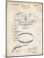 PP219-Vintage Parchment Football Shoulder Pads 1925 Patent Poster-Cole Borders-Mounted Giclee Print