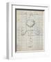 PP222-Antique Grid Parchment Basketball 1929 Game Ball Patent Poster-Cole Borders-Framed Giclee Print