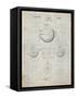 PP222-Antique Grid Parchment Basketball 1929 Game Ball Patent Poster-Cole Borders-Framed Stretched Canvas