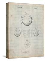 PP222-Antique Grid Parchment Basketball 1929 Game Ball Patent Poster-Cole Borders-Stretched Canvas