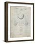 PP222-Antique Grid Parchment Basketball 1929 Game Ball Patent Poster-Cole Borders-Framed Giclee Print