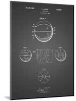 PP222-Black Grid Basketball 1929 Game Ball Patent Poster-Cole Borders-Mounted Giclee Print