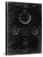 PP222-Black Grunge Basketball 1929 Game Ball Patent Poster-Cole Borders-Stretched Canvas