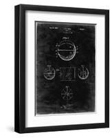 PP222-Black Grunge Basketball 1929 Game Ball Patent Poster-Cole Borders-Framed Giclee Print