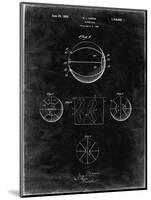 PP222-Black Grunge Basketball 1929 Game Ball Patent Poster-Cole Borders-Mounted Giclee Print