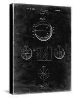 PP222-Black Grunge Basketball 1929 Game Ball Patent Poster-Cole Borders-Stretched Canvas