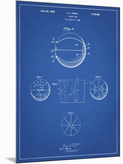 PP222-Blueprint Basketball 1929 Game Ball Patent Poster-Cole Borders-Mounted Giclee Print