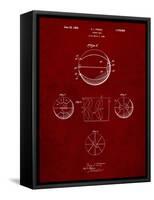 PP222-Burgundy Basketball 1929 Game Ball Patent Poster-Cole Borders-Framed Stretched Canvas