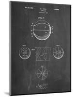 PP222-Chalkboard Basketball 1929 Game Ball Patent Poster-Cole Borders-Mounted Giclee Print