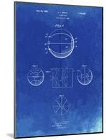 PP222-Faded Blueprint Basketball 1929 Game Ball Patent Poster-Cole Borders-Mounted Giclee Print