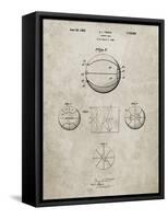 PP222-Sandstone Basketball 1929 Game Ball Patent Poster-Cole Borders-Framed Stretched Canvas