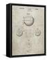 PP222-Sandstone Basketball 1929 Game Ball Patent Poster-Cole Borders-Framed Stretched Canvas