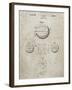 PP222-Sandstone Basketball 1929 Game Ball Patent Poster-Cole Borders-Framed Giclee Print