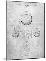 PP222-Slate Basketball 1929 Game Ball Patent Poster-Cole Borders-Mounted Giclee Print