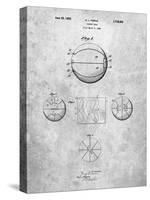 PP222-Slate Basketball 1929 Game Ball Patent Poster-Cole Borders-Stretched Canvas