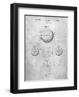 PP222-Slate Basketball 1929 Game Ball Patent Poster-Cole Borders-Framed Giclee Print