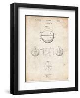 PP222-Vintage Parchment Basketball 1929 Game Ball Patent Poster-Cole Borders-Framed Giclee Print