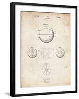 PP222-Vintage Parchment Basketball 1929 Game Ball Patent Poster-Cole Borders-Framed Giclee Print