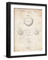 PP222-Vintage Parchment Basketball 1929 Game Ball Patent Poster-Cole Borders-Framed Giclee Print