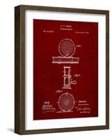 PP225-Burgundy Orvis 1874 Fly Fishing Reel Patent Poster-Cole Borders-Framed Giclee Print
