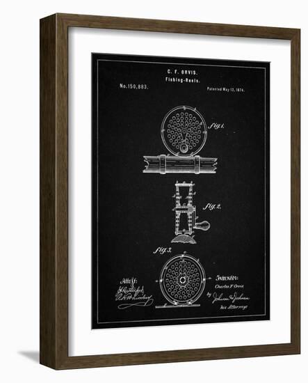 PP225-Vintage Black Orvis 1874 Fly Fishing Reel Patent Poster-Cole Borders-Framed Giclee Print