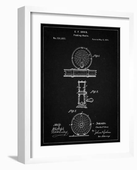 PP225-Vintage Black Orvis 1874 Fly Fishing Reel Patent Poster-Cole Borders-Framed Giclee Print