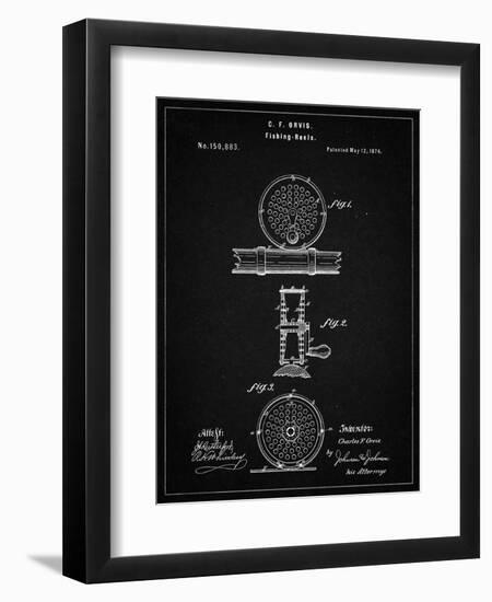 PP225-Vintage Black Orvis 1874 Fly Fishing Reel Patent Poster-Cole Borders-Framed Giclee Print