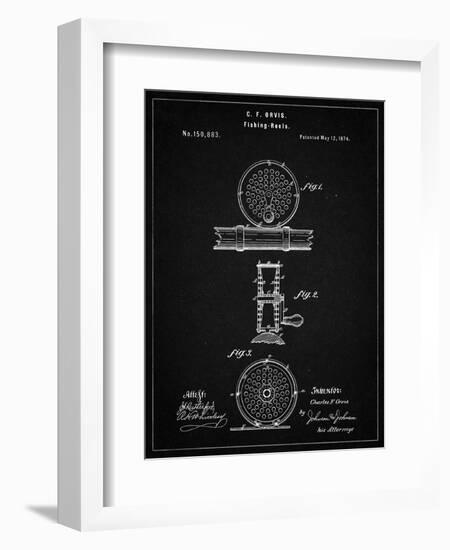 PP225-Vintage Black Orvis 1874 Fly Fishing Reel Patent Poster-Cole Borders-Framed Giclee Print