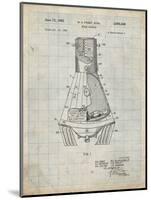 PP229-Antique Grid Parchment NASA Space Capsule 1959 Patent Poster-Cole Borders-Mounted Giclee Print