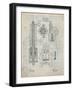 PP23 Antique Grid Parchment-Borders Cole-Framed Giclee Print