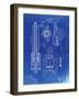 PP23 Faded Blueprint-Borders Cole-Framed Giclee Print