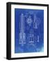 PP23 Faded Blueprint-Borders Cole-Framed Giclee Print