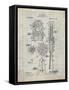 PP230-Antique Grid Parchment Robert Goddard Rocket Patent Poster-Cole Borders-Framed Stretched Canvas