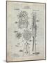 PP230-Antique Grid Parchment Robert Goddard Rocket Patent Poster-Cole Borders-Mounted Giclee Print