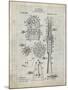 PP230-Antique Grid Parchment Robert Goddard Rocket Patent Poster-Cole Borders-Mounted Giclee Print