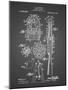 PP230-Black Grid Robert Goddard Rocket Patent Poster-Cole Borders-Mounted Giclee Print