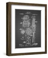 PP230-Black Grid Robert Goddard Rocket Patent Poster-Cole Borders-Framed Giclee Print