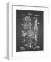 PP230-Black Grid Robert Goddard Rocket Patent Poster-Cole Borders-Framed Giclee Print