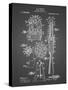 PP230-Black Grid Robert Goddard Rocket Patent Poster-Cole Borders-Stretched Canvas