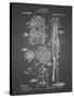 PP230-Black Grid Robert Goddard Rocket Patent Poster-Cole Borders-Stretched Canvas