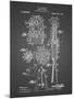 PP230-Black Grid Robert Goddard Rocket Patent Poster-Cole Borders-Mounted Giclee Print