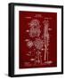 PP230-Burgundy Robert Goddard Rocket Patent Poster-Cole Borders-Framed Giclee Print