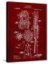 PP230-Burgundy Robert Goddard Rocket Patent Poster-Cole Borders-Stretched Canvas