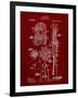 PP230-Burgundy Robert Goddard Rocket Patent Poster-Cole Borders-Framed Giclee Print