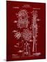 PP230-Burgundy Robert Goddard Rocket Patent Poster-Cole Borders-Mounted Giclee Print