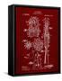 PP230-Burgundy Robert Goddard Rocket Patent Poster-Cole Borders-Framed Stretched Canvas