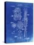 PP230-Faded Blueprint Robert Goddard Rocket Patent Poster-Cole Borders-Stretched Canvas