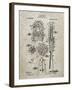 PP230-Sandstone Robert Goddard Rocket Patent Poster-Cole Borders-Framed Giclee Print